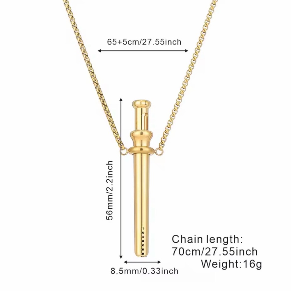 Incognito Compact Bump Straw Pendant Necklace Snuff Tool Jewelry SNOGO Clone Bk - Picture 2 of 3